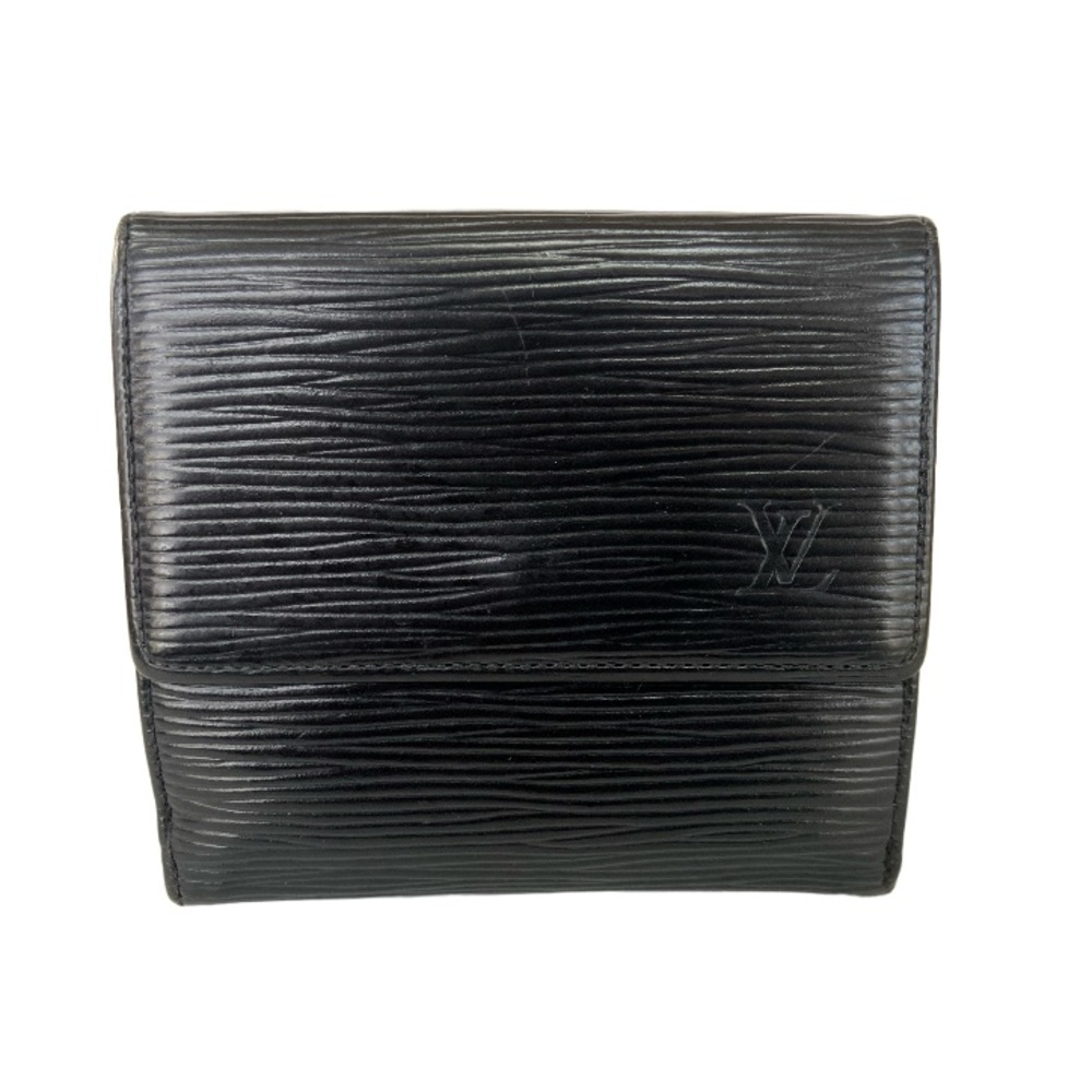 LOUIS VUITTON EPI LEATHER Compact Wallet BIFOLD in BLACK Made in FRANCE